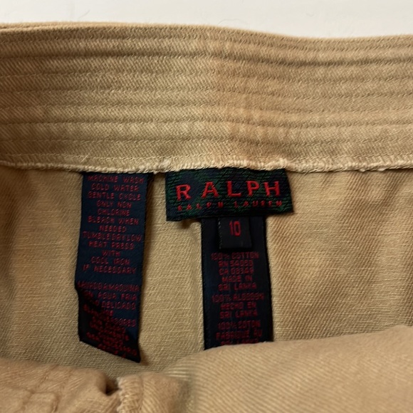 Ralph Lauren khaki colored 100 % cotton Ralph Mini skirt - Picture 2 of 4